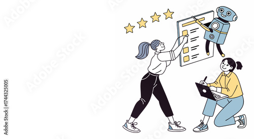 Teamwork and ai collaborate on a survey or checklist