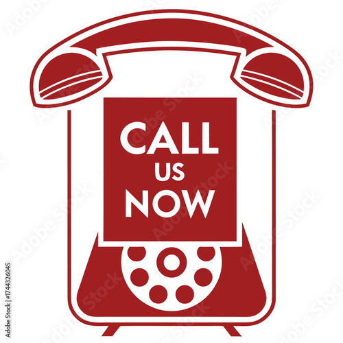 Call us now vintage phone isolated on white background contact us today and let us help you with your needs we are available 247 to answer your questions