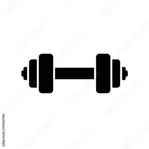 Minimalist Black Dumbbell Silhouette Vector Illustration for Fitness and Workout