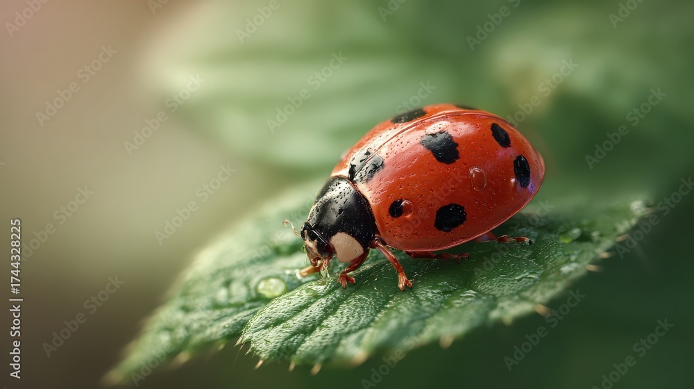 Obraz premium ladybug on leaf