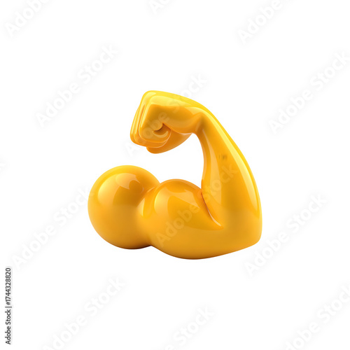 Strong flexing bicep emoji demonstrating strength and power