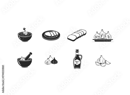 Hand drawn garlic illustration for design