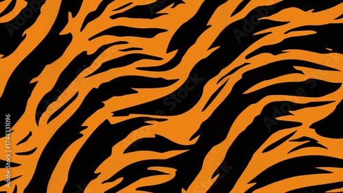 Animal print orange and black tiger stripes texture wild feline pattern background modern jungle safari fashion natural organic design design abstract