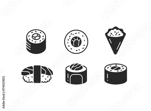 Sushi roll set, a delicious japanese cuisine