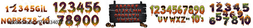 Halloween spooky numbers. Halloween spooky alphabet fonts set. Halloween Sale. halloween characters