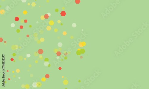 Geometric Hexagons Floating in a Light Green Field Abstract Design