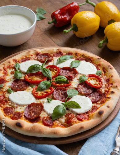 A spicy Diavola pizza