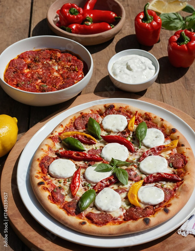 A spicy Diavola pizza