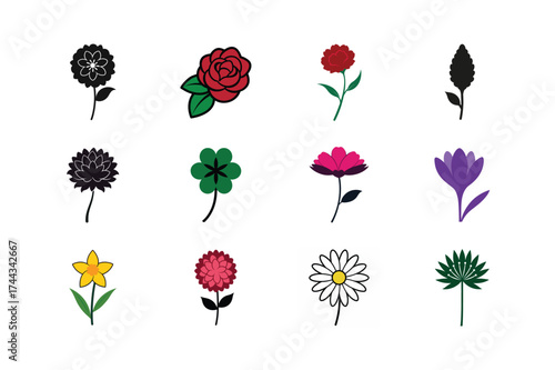 Creative Flower Vector Art Set for Designers  
