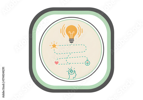 Minimal icon of a soul journey map — no background, no shadow PNG