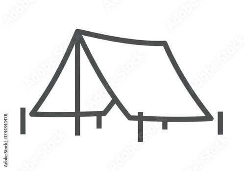 Minimal icon of a shelter tarp icon — no background, no shadow PNG