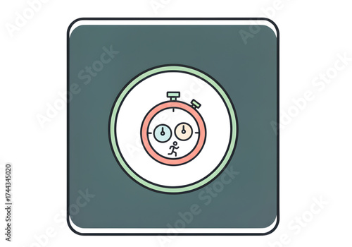  Minimal icon of a self-paced timer — no background, no shadow PNG