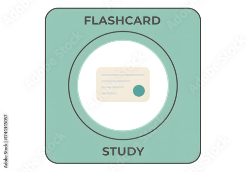Minimal icon of a flashcard with dot — no background, no shadow PNG