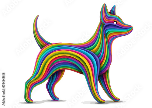 Stylized wolf silhouette in blue, representing wildlife and nature
