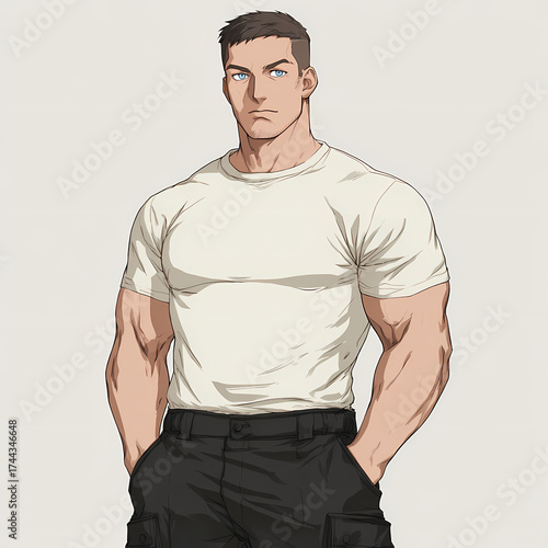 man in white t shirt