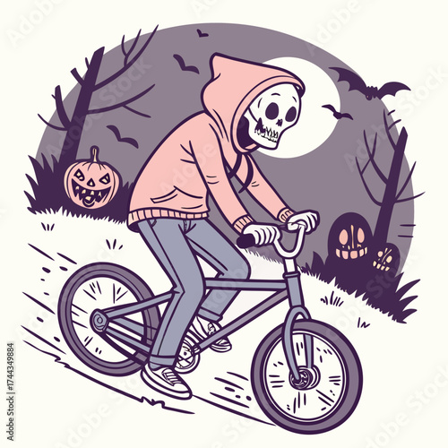 man riding a bike halloween