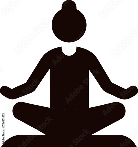 Flat design silhouette vector yoga or meditation  practices on white background 