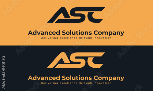 Innovative ASC company logo for marketing solutions success and brand identity development on neutral tone backdrop