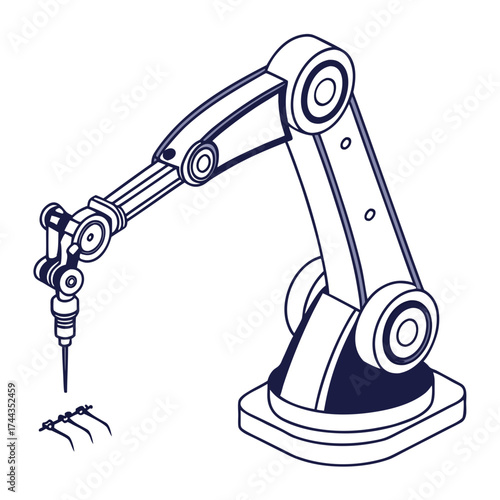 hand drawn illustration of a microscope