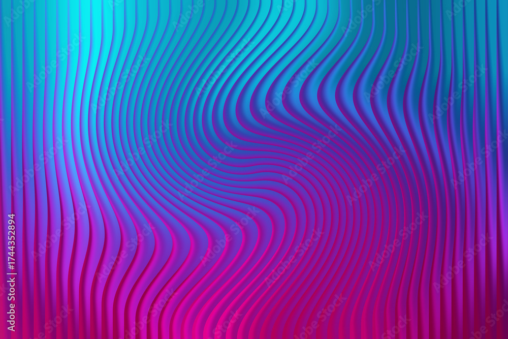Obraz premium Abstract background with wavy lines in blue, purple and pink colors