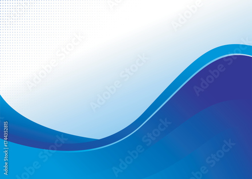 Abstract blue gradient background with white space or vector backdrop wallpaper for desktop screen and colorful wave shape