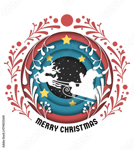 Santa Claus distributing gifts