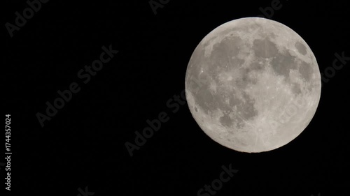 The full Harvest Supermoon as seen from Hertford Heath, UK. At 6 seconds into the video a black object is seen going over the moon.