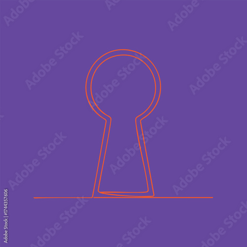 Close-up of a keyhole symbol with a purple emphasizing security and privacy concepts