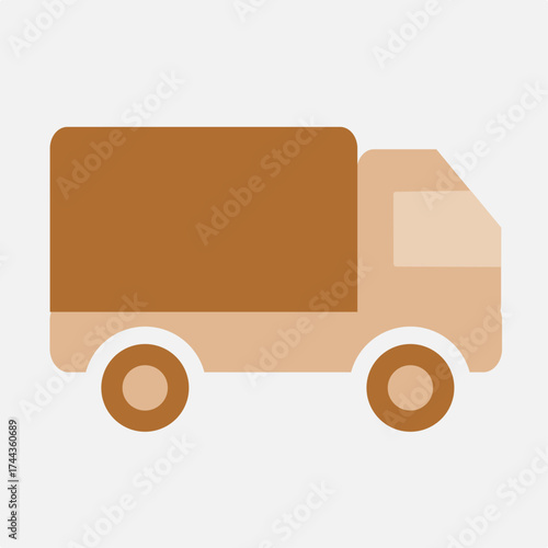 Minimal 3D Delivery Truck — Flat Geometric Cargo Van Illustration