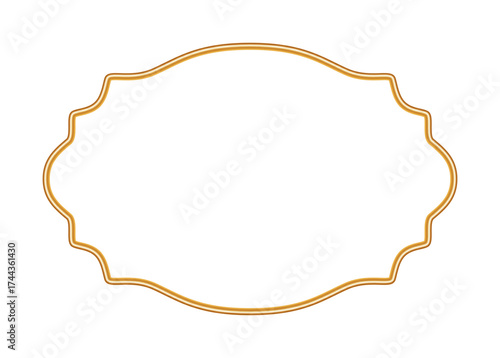 Wallpaper Mural Golden luxury 3d frame. Indian decorative element. Ornamental shiny border in oriental style. Realistic object mockup for photo frame. Vector for certificate, stamp, vignette Torontodigital.ca