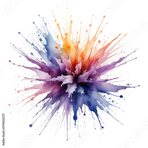 Colorful powder explosion with a mix of vibrant hues against black backdrop