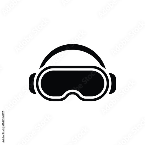 Virtual reality headset technology icon for immersive digital experiences and gaming innovation