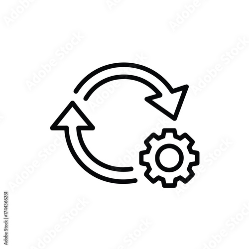 Synchronization Process with Gear Mechanism Symbolizing Continuous Improvement and Workflow Optimization for Seamless Operations