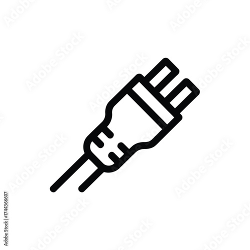 European Power Plug Vector Illustration Energy Source Modern Symbol Electrical Appliance Design