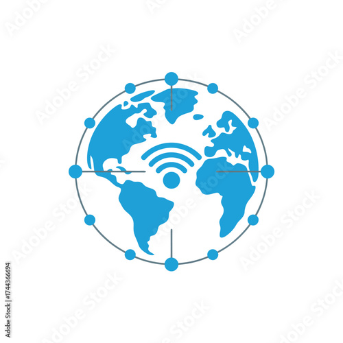 Global connectivity with wireless technology concept for worldwide communication access and innovation