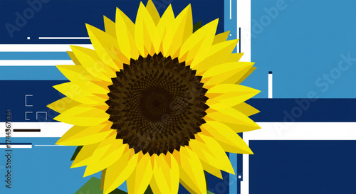 Modern Abstract Background: Vibrant sunflower design for IT and corporate branding