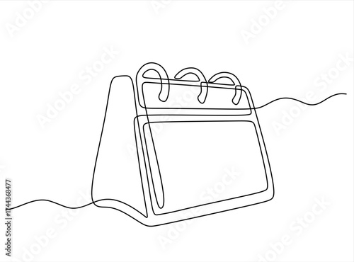 Calendar in one continuous line drawing. Symbol of memorable date and event day in simple linear style. Time planer concept in Editable stroke. Hand drawn one line vector.