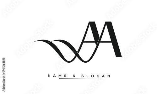 AA Abstract Letters Logo Monogram