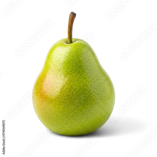 Wallpaper Mural A single ripe green pear with a stem, isolated on a transparent background, showcasing its smooth skin and vibrant color Torontodigital.ca