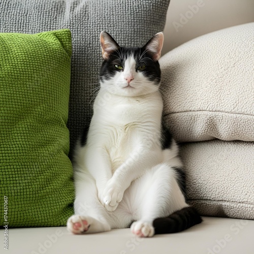 cat lying on the bed