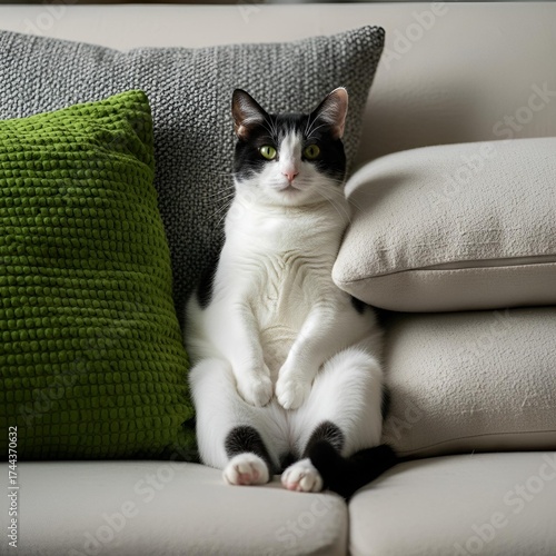 cat on sofa
