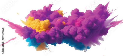 Bright Rainbow Watercolor Splash with Soft Gradient Ink Flow and Colorful Brush Stroke Explosion on White Background for Modern Creative Abstract Art Design Illustration
