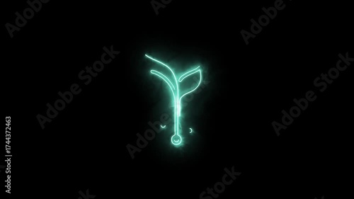 Glowing Tech Leaf Icon Animation | Futuristic Eco Energy Logo Reveal