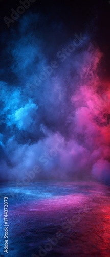 Wallpaper Mural Capturing the essence of an electric and colorful night party. Professional photo. Energetic dimensions: vivid colors and thick smoke in a darkened venue. Design template. Minimal design. Torontodigital.ca