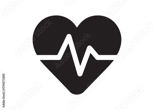 Heartbeat icon, Heartbeat solid vector design