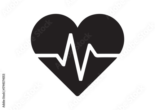 Heartbeat icon, Heartbeat solid vector design