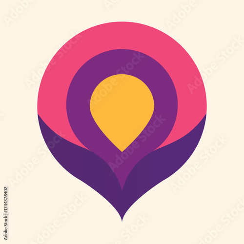 Abstract Gradient Location Pin Logo