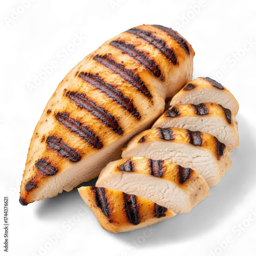 Wallpaper Mural Sliced grilled chicken breast with distinct grill marks isolated on transparent background Torontodigital.ca