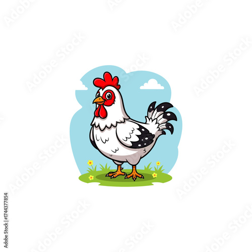 Chicken icon flat vector design.