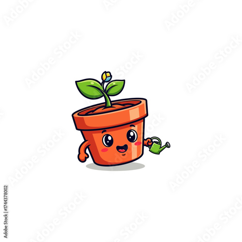 Flower pot icon flat vector design.
